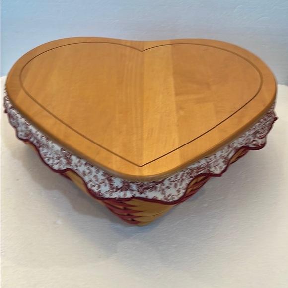 Longaberger 1999 love letters sweetheart Heart Basket liner protector lid XL - Picture 14 of 16